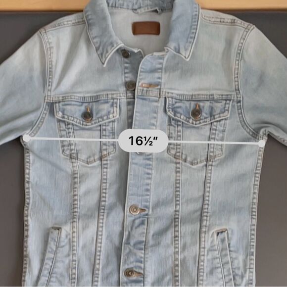 Custom Embroidered ASOS Denim Jean Jacket Light Blue Wash Bird Floral Size S - Picture 7 of 11